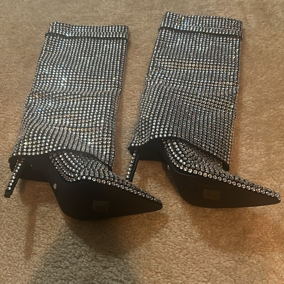 Hemlock Crystal Rhinestone Foldover Tall Boots - Picture 2 of 2